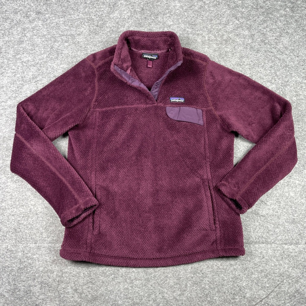 Patagonia Re-Tool Snap-T Pullover Womens Large Purple Polartec Fleece Soft